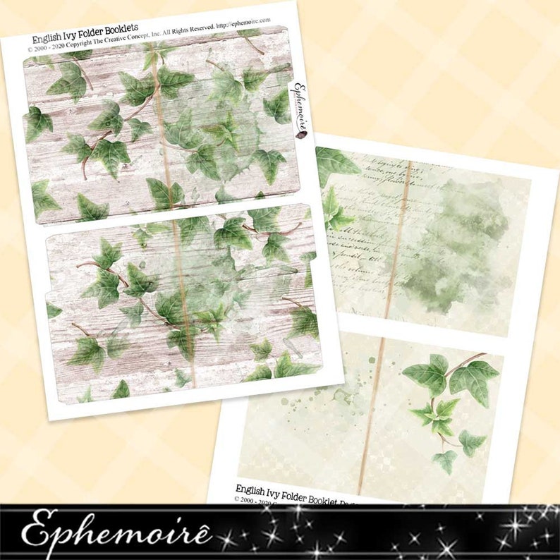 Printable FOLDER BOOKLET KIT English Ivy File Folder | Etsy