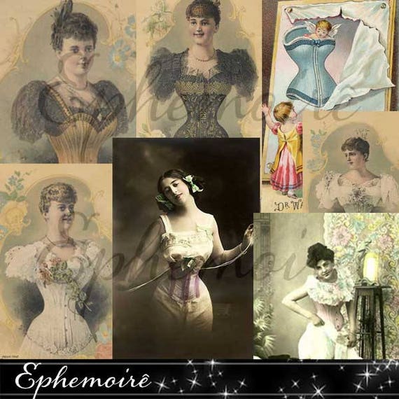 Vintage Photos Victorian Women CORSETS Digital Scrapbook Cardmaking  Victorian Corsets Corset Photos Mixed Media Stock Corset -  Canada
