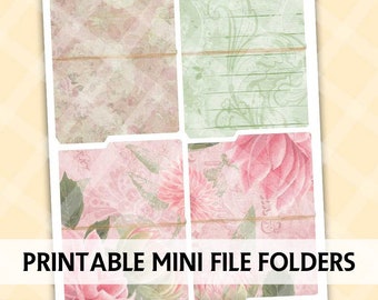 Junk Journal Printable - PINK DAHLIA FOLDERS - Printable Mini Folders - Printable Crafts - Ephemera File Folder - Dahlia File Folders