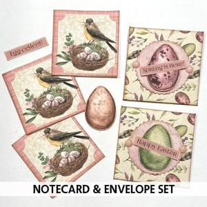 Junk Journal Printable - Printable Greeting Card - Easter - Spring - Printable Card Set - Printable Crafts - 3 Inch - Notecard Printable Set