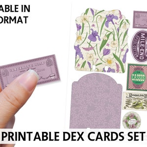 Printable DEX Cards with Ephemera - Spring Bulb Dex - Dex Card Printable - Printable Dex Cards and Embellishments - Floral Dex - Spring Dex