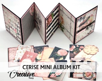 Printable MINI ALBUM Kit - Shabby Chic - Printable Accordion Album Kit - Digital Scrapbook - Cardmaking - Mini Album Printable Kit - PDF