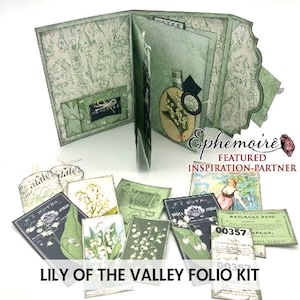 Junk Journal Printable - Digital Printable Folio Kit - Lily of the Valley - Journal Printable - Floral Printable Folio - Journal Insert