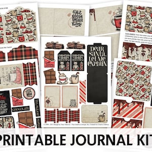 Junk Journal Printable - Hot Chocolate - CHRISTMAS MINI Journal - Printable Mini Book - Christmas Craft Kit - Hot Cocoa Journal Kit