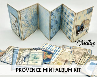 Printable MINI ALBUM Kit - Printable Crafts - French - Mini Album Printable - Accordion Album - Collage Sheet - Provence - Mini Album Kit