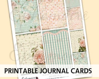 Junk Journal Printable - FLORAL LIBRARY CARDS - Printable Journal Card - Digital Printable Card - Printable Tag Sheet - Digital Library Card