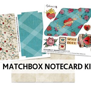 Kit créatif imprimable MATCHBOX - ROCKABILLY - tatouage - éléments de fabrication de cartes - kit de cartes de correspondance imprimable - tatouages éphémères - art tatouage rétro