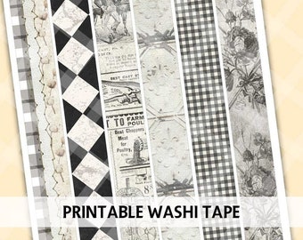 Junk Journal Printable - FARMHOUSE - Digital Washi Tape - Printable Washi Tape - Digital Scrapbook - Washi Tape Printable - Collage Sheet