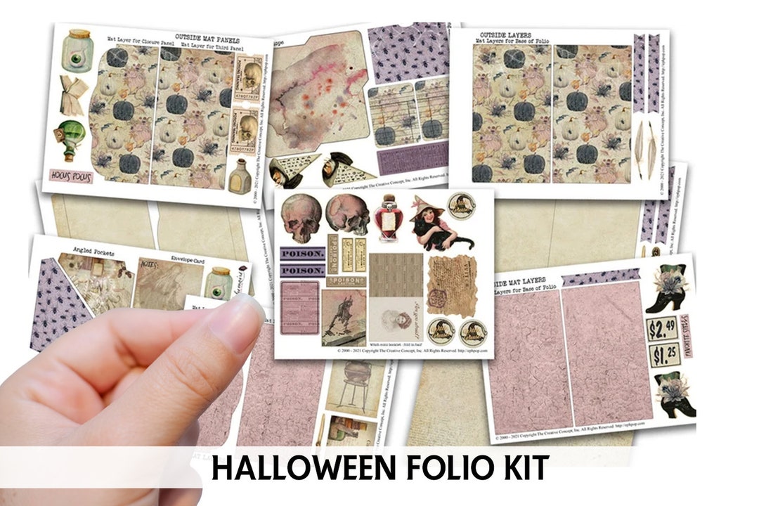 Junk Journal Printable HALLOWEEN Printable Folio Pumpkin Witch Journal ...