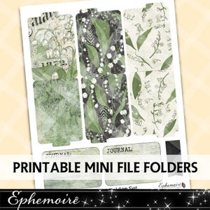 Junk Journal Printable - Lily of the Valley - Printable Mini Folders - Printable Crafts - Ephemera File Folder - Flower File Folders