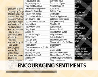 Printable SENTIMENTS #4 - Printable Captions - ENCOURAGEMENT - Cardmaking Sentiments - Digital Scrapbook -  Journal Captions - Word Strip