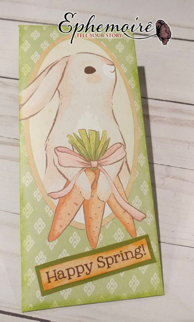 Download Bunny Journal Printable Card and Ephemera SPRING THING Printable SLIMLINE Card and Envelope Kit Printable Flower Notecard