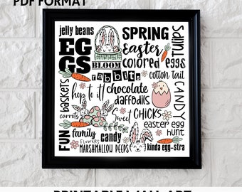 Easter Printable WALL ART - Easter Transfer - Printable Home Decor - Irish Word Art Home Decor Print - Image Transfer - DIY Home Decor