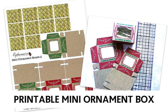 Vintage Mini Shiny Brite ORNAMENT BOXES Printable Instant Download  Christmas Miniature Box Ornament Diorama PDF Pattern Download 