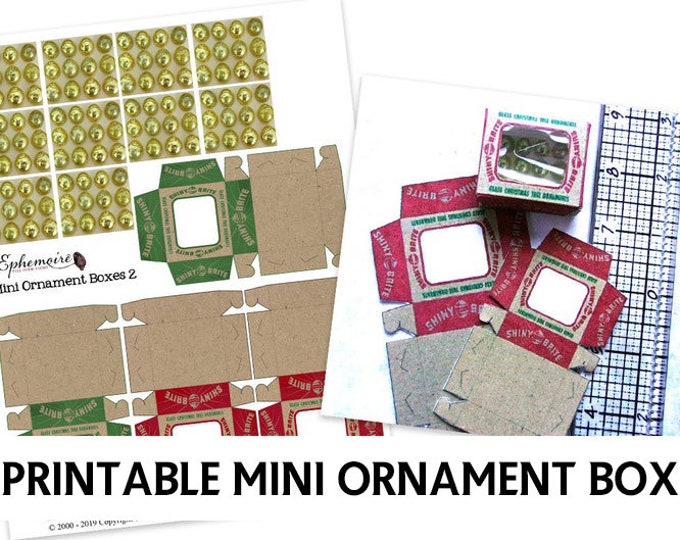 Vintage Mini Shiny Brite ORNAMENT BOXES Printable Instant Etsy