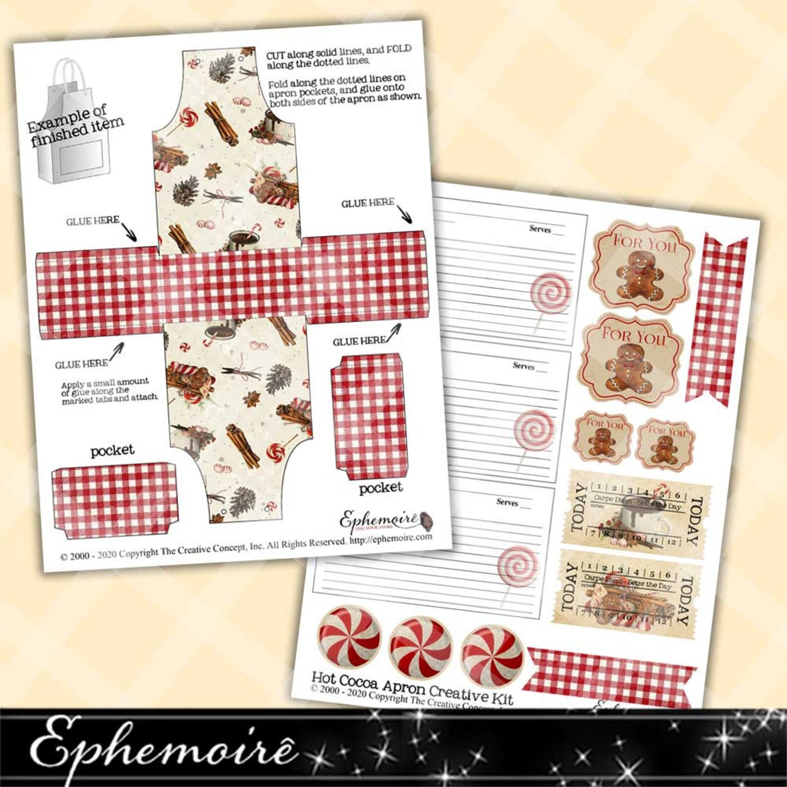 Printable APRON STYLE Favor Box Printable Favor Packaging Etsy