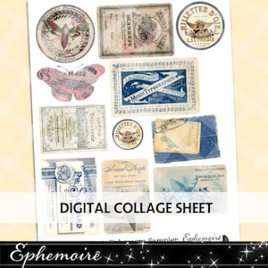 Junk Journal Printable - VINTAGE EPHEMERA - Butterfly and Moth Ephemera - Cardmaking - Fussy Cut Printable Ephemera - Vintage Trade Cards