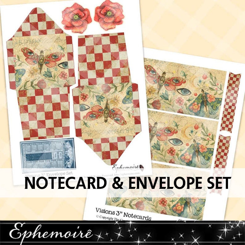 Junk Journal Printable Printable Greeting Card Set Etsy