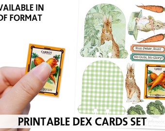 Digital Printable Dex Cards - Printable Crafts - Collage Sheet - Printable DEX Card - Journal Printable - PETER RABBIT - Paper Crafting Kit