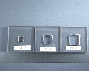 Set of 3 BulletProof Silhouette Press Dies Tapered Squares- our D123 series