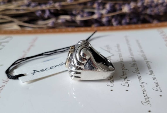 Vintage Large Statement Ring ~ Citrine Cushion St… - image 5