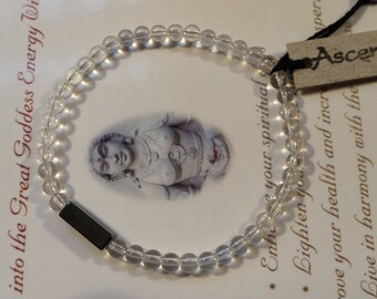 Clear Quartz  Bracelet ~ Non Magnetic Hematite ~ Minimalist ~ Therapeutic Quality Gemstone Energy Bracelet for Healing 4mm