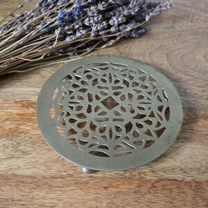 Vintage Asian Trivet ~ Solid Brass Branded China ~ Home Decor Kitchen Decor 1960s