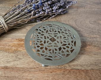Vintage Asian Trivet ~ Solid Brass Branded China ~ Home Decor Kitchen Decor 1960s