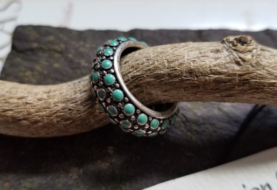 Vintage Lucky Brand  Unisex Ring Wide Band Antiqu… - image 3