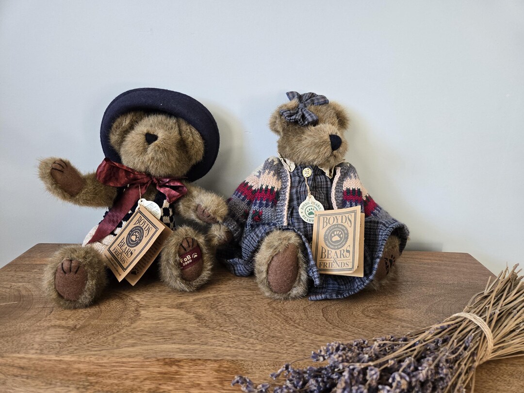2 Vintage 1998 Boyds Bears ~ Loyal Order of Friends Collectible