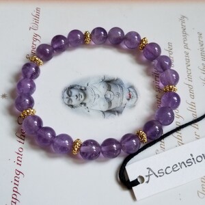 Lavender Amethyst Antique Exquisite - Gold ~ Genuine Untreated ~ Therapeutic Quality Gemstone Energy Bracelet 8mm