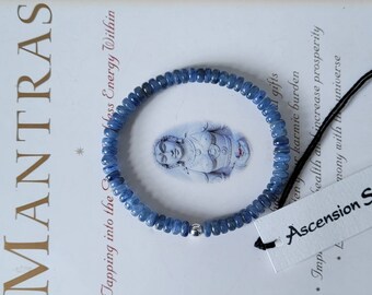 Vintage Kyanite  Bracelet  Exquisite -Genuine Untreated Therapeutic Quality Gemstone Energy Bracelet for Healing 5mm