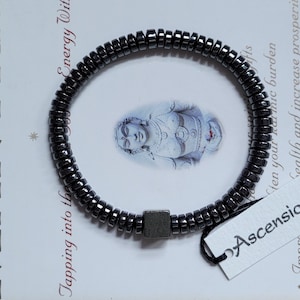 Mens&#39;s Hematite ~ Pyrite Cube Bracelet Non Magnetic ~ Genuine Untreated Therapeutic Quality Gemstone Energy Bracelet for Healing 6mm