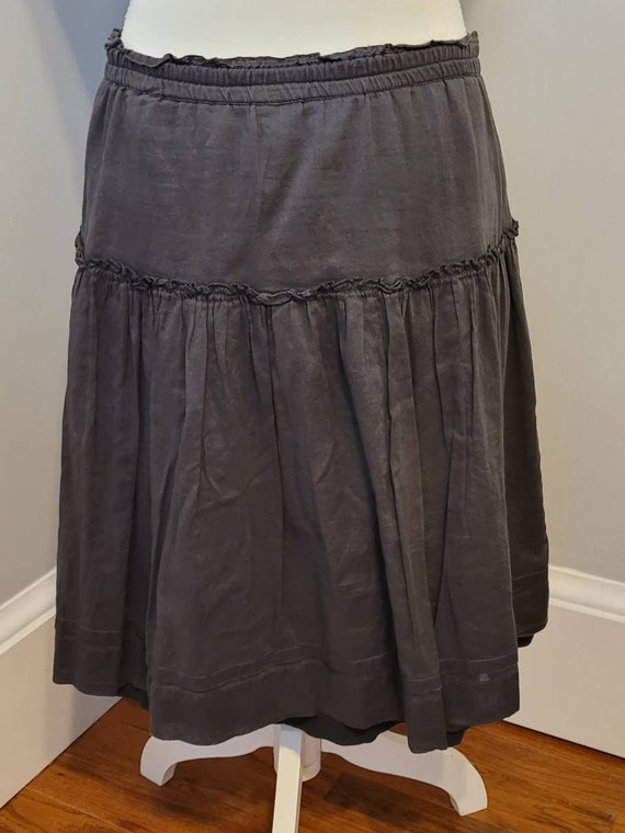 Vintage Smoke Grey Skirt~ Cotton Double Lined Low… - image 4