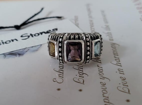 Vintage Gemstone Stone Statement Ring ~ Aquamarin… - image 1