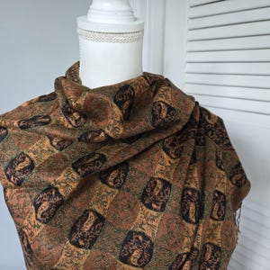 Vintage Tibetan Cashmere Unisex Shawl ~ Reversible Genuine Tibetan Pashmina  Wool ~ Made in Tibet Wrap Shawl ~ Alter Shawl