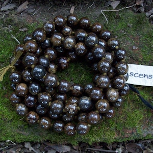 Bronzite Unisex Necklace - Genuine Untreated Therapeutic Quality Gemstone Necklace for Healing  Hand Knotted 8mm