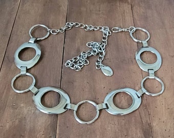 Vintage Y2K Chrome Belt 2000s Looped Chrome Chain Belt Goth ~ Emo Belt Y2K~ Alternative