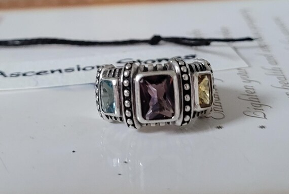 Vintage Gemstone Stone Statement Ring ~ Aquamarin… - image 3