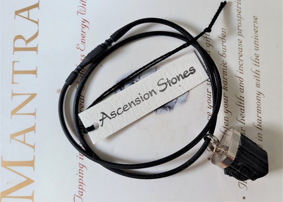 Vintage Raw Black Tourmaline Chunk Necklace Unisex ~ Schorl ~ Genuine Untreated Therapeutic Quality Pendant Necklace
