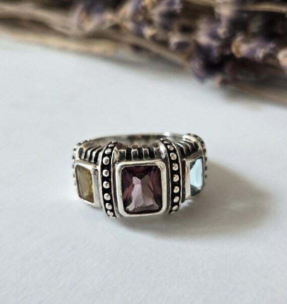 Vintage Gemstone Stone Statement Ring ~ Aquamarin… - image 2