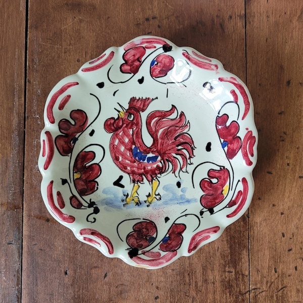 Original 1956 Souvenir Ashtray Italian Rooster from Fayance Bar and  Belle Terrasse Tivoli Copenhagen