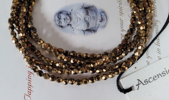 Vintage Black and Gold Beaded Necklace Bracelet W… - image 3