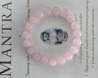 Madagascar Rose Quartz Bracelet – Genuine Healing Gemstone, 10mm