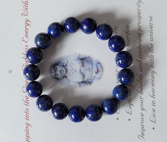 Vintage Lapis Lazuli Bracelet Afghanistan Genuine… - image 1