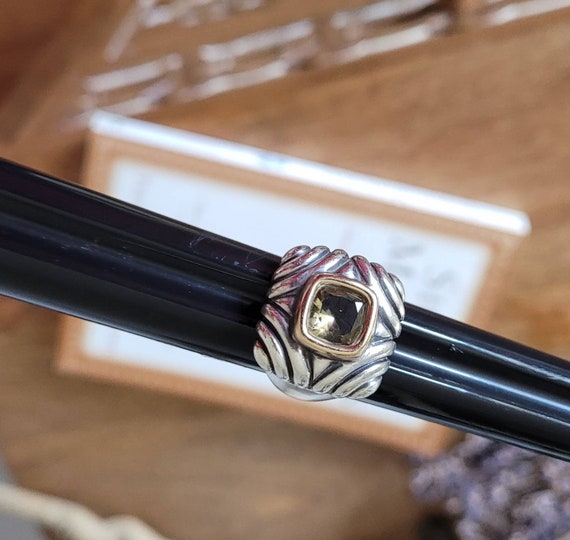 Vintage Large Statement Ring ~ Citrine Cushion St… - image 8