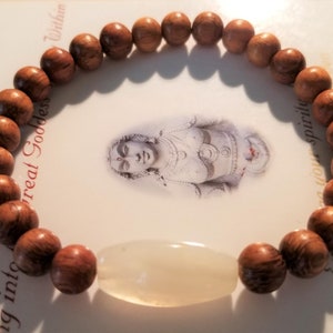 Men's Antique Agate ~ Bayong Wood Bracelet  ~ Fair Trade ~ Genuine Untreated  Therapeutic Quality Organic  Energy Bracelet 8mm