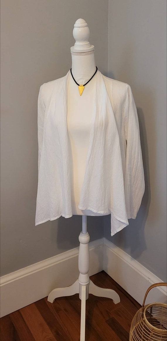 Vintage Linen Blouse Loose Fitting White Linen Blo