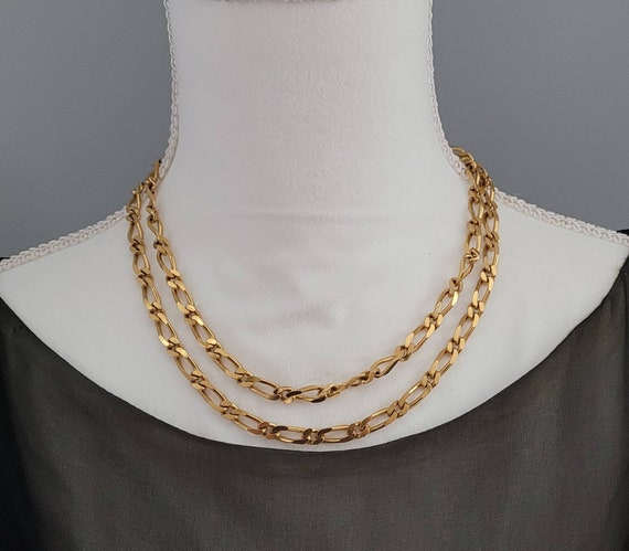Vintage Monet Gold Necklace ~ Layering Figaro Neck