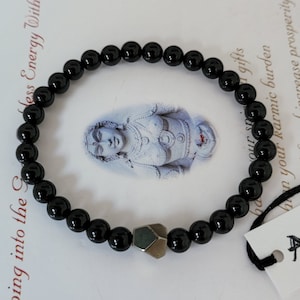 Black Tourmaline -  Pyrite ~ Genuine Untreated Therapeutic Quality ~  Gemstone Energy Bracelet  For Healing 6mm